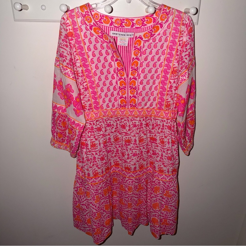 Gretchen Scott Designs Pink and Orange Patterned Dress
